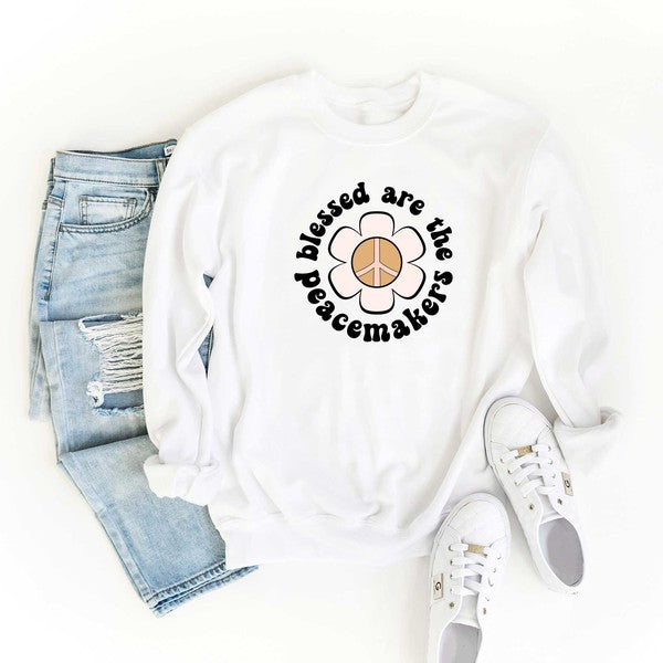 Blessed Are The Peacemakers Flower Sweatshirt