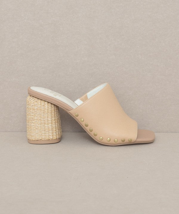 OASIS SOCIETY Serena - Studded Raffia Slide Heel