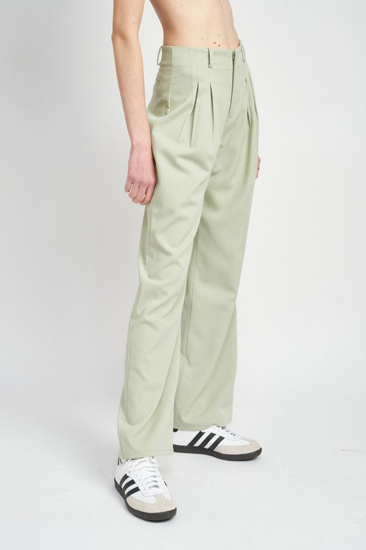 HIGH WAIST PLEATED PANTS