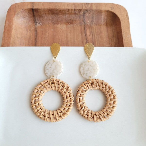 Lana Earrings - Dark Rattan