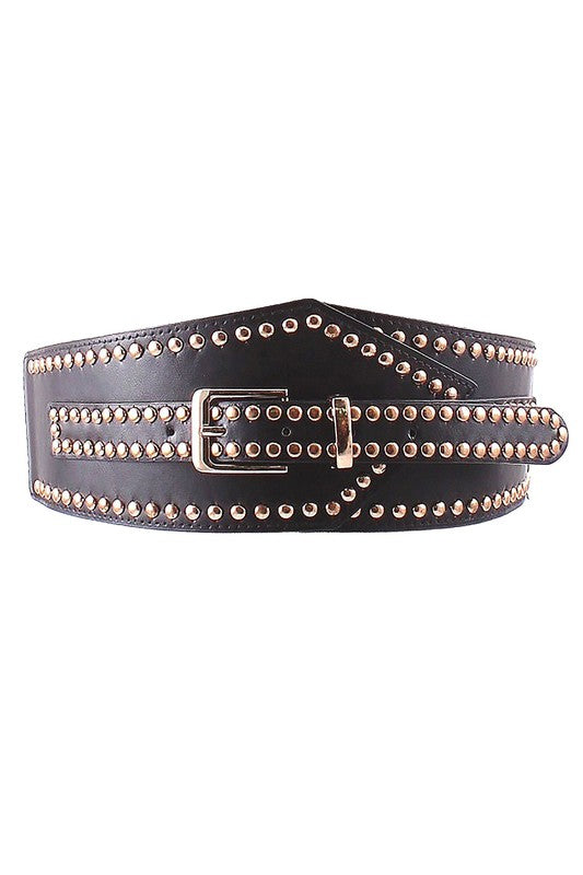 Heavy Metal Gold Stud Hardware Fashion Belt