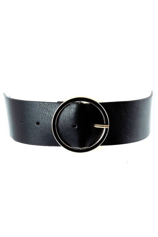 Oversized O Buckle PU Belt