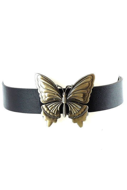 Butterfly Casting Buckle PU Leather Belt