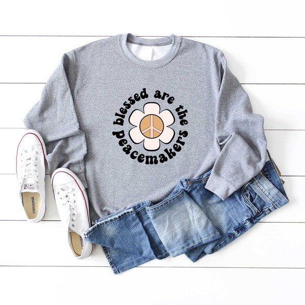 Blessed Are The Peacemakers Flower Sweatshirt