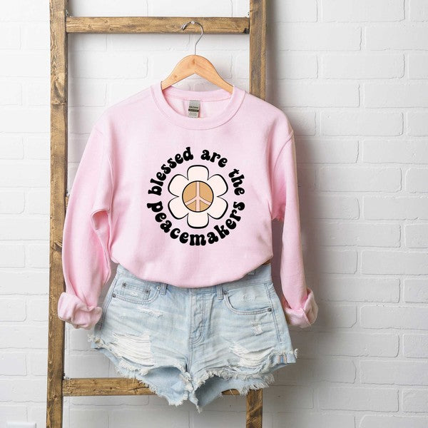 Blessed Are The Peacemakers Flower Sweatshirt